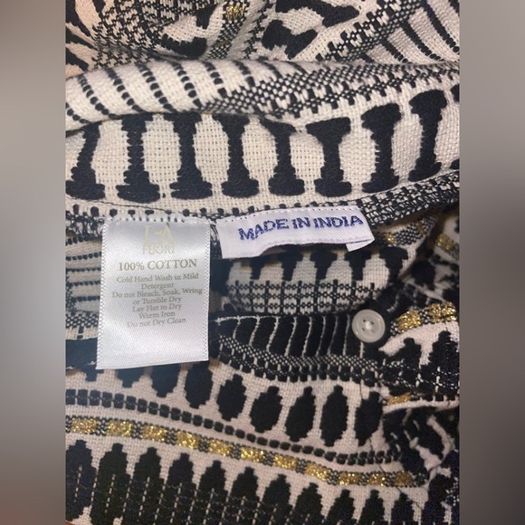 New! Just Bellina Aztec 100% Cotton Tank and Short Set 🖤 XS Made in India - Picture 13 of 16